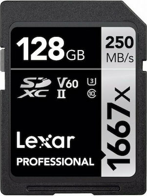 Lexar Professional 1667x SDXC 128GB Class 10 U3 V60 UHS-II