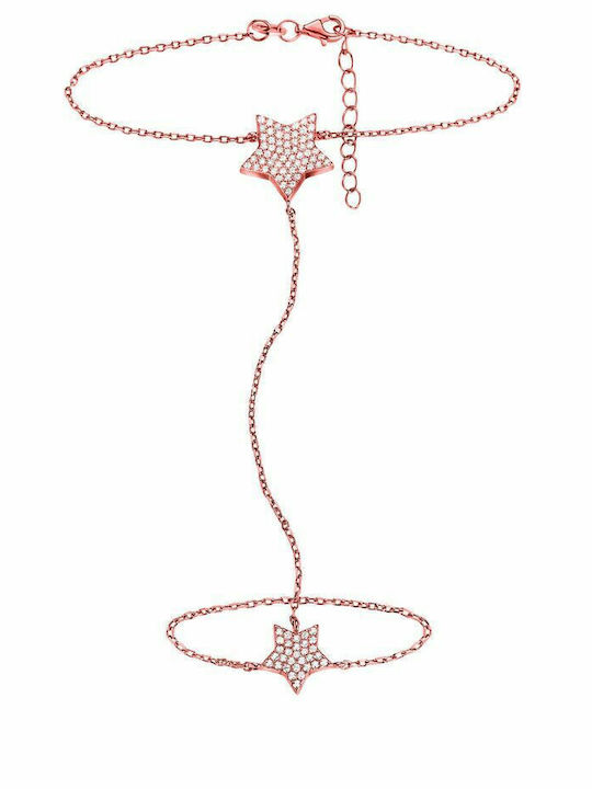 Folli Follie Women's Silver Chain Bracelet Gold Plated 17cm