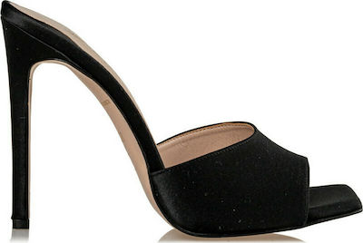 Envie Shoes Mules με Λεπτό Ψηλό Τακούνι σε Μαύρο Χρώμα