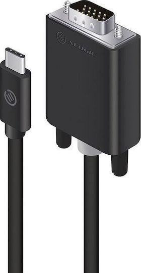 Alogic USB 2.0 Cable USB-C male - VGA Μαύρο 2m ELUCVG-02RBLK