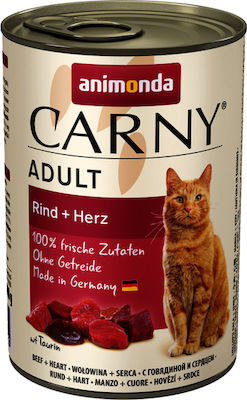 Animonda Carny Adult Wet Food for Adult Cats In Can with Beef Καρδιά 1pc 400gr