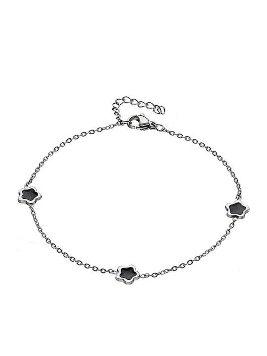 Oxzen Oxzen Stainless Steel Black Anklet 24cm