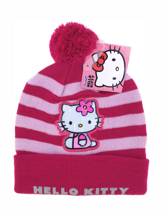 Hello Kitty Παιδικό Σκουφάκι Πλεκτό Ροζ