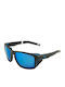 Julbo Shield Men's Sunglasses with Black Plastic Frame and Blue Mirror Lens