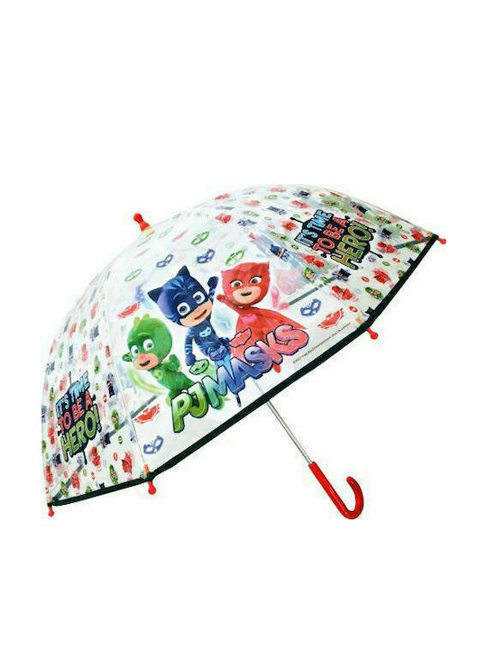 Chanos Παιδική Ομπρέλα Μπαστούνι Βροχής PJ Masks Λευκή