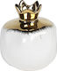 Keskor Tabletop Lucky Charm Pomegranate Gold/ White Ceramic 9x10cm 1pcs
