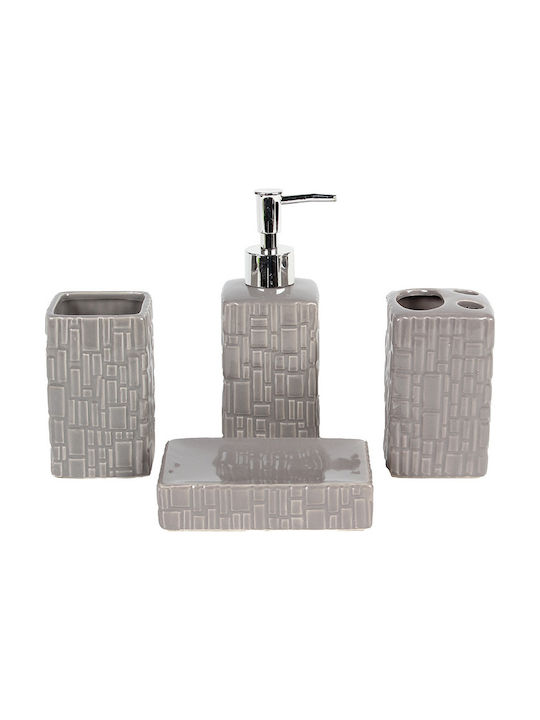 Keskor Badezimmer-Accessoire-Set Keramik Gray 4Stück