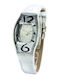 Chronotech Women's Watch with White Leather Strap