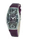 Chronotech Women's Watch with Purple Leather Strap