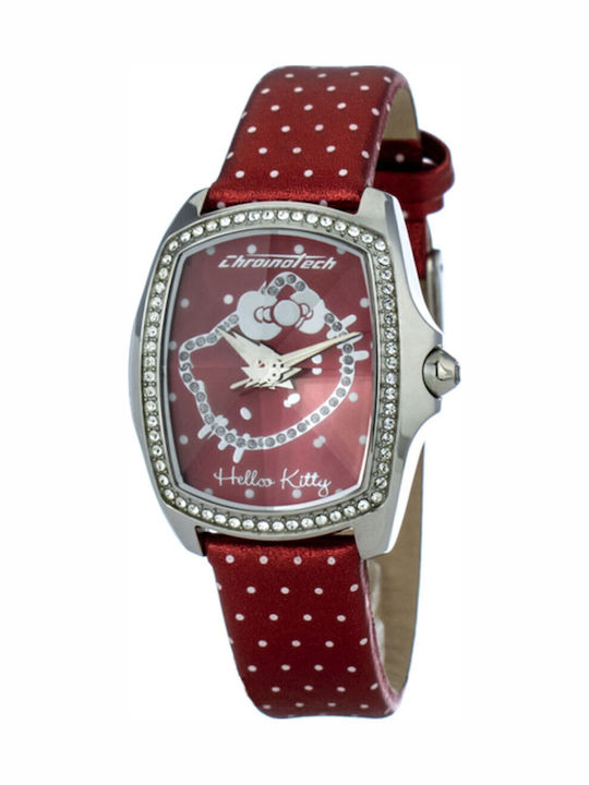 Chronotech Ceas de Damă cu Burgundy Curea din Piele