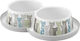Moderna Trendy Dinner Plastic Bowl Food & Water for Dog & Cat 2x 350ml in White Color