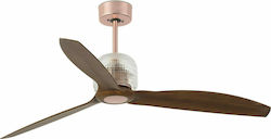 Faro Barcelona 32W 128cm Copper / Wood Deco Fan