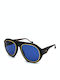 Borbonese Eclissi Women's Sunglasses with 00 Plastic Frame and Blue Lens ECLISSI 00