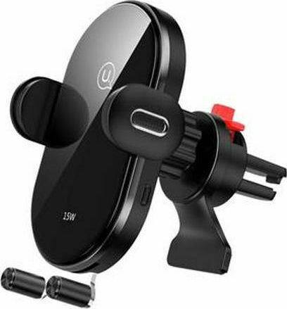 Usams CD131 Car Mobile Mount with Adjustable Hooks and Wireless Charging Black