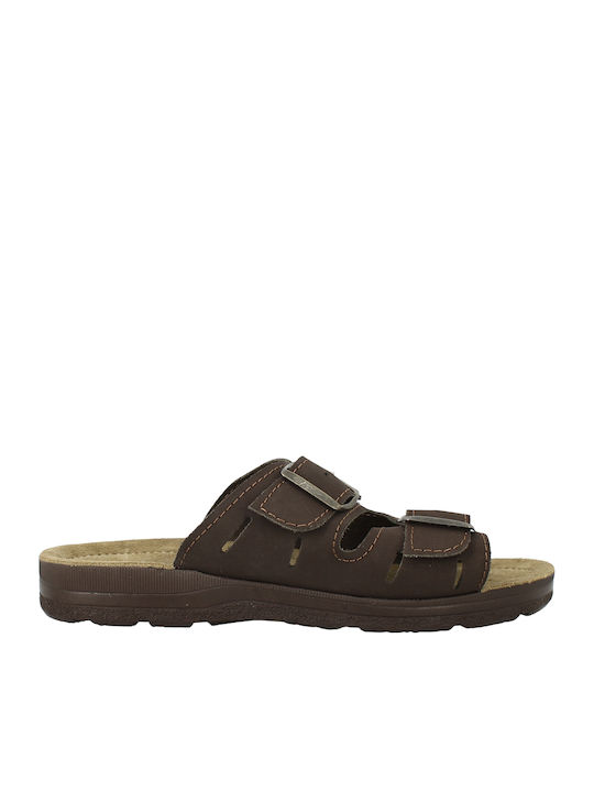 Leder Herrensandalen in Braun Farbe