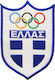 Olympus Sport 890476 Gesticktes Abzeichen Judo Griechische Flagge Olympische Kreise 7x10 cm