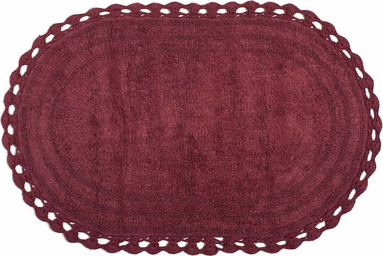 Silk Fashion Πατάκι Μπάνιου Βαμβακερό Οβάλ Oval 5206978153983 Burgundy 60x100εκ.