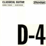 Dunlop Single Silver Plated String for Classic Guitar Classical Normal D (Re) No4