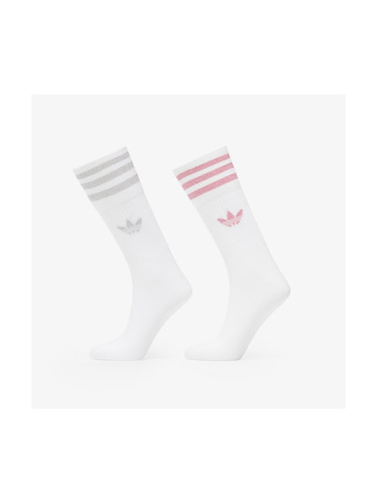 Adidas Cut Glitter Αθλητικές Κάλτσες Λευκές 2 Ζεύγη