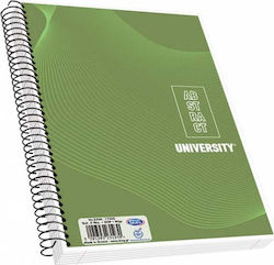 Skag University Abstract Ruled Spiral Notebook B5 3 Subjects Green