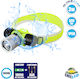 GloboStar Headlamp LED IP68 with Maximum Brightness 300lm Extreme XHP50 3 x AAA Green