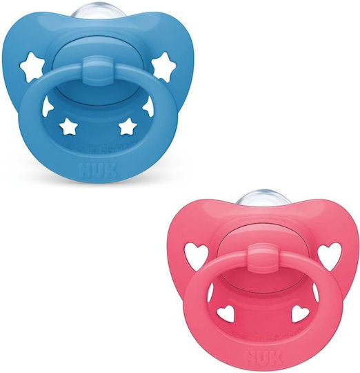 Nuk Signature Orthodontic Pacifier Silicone with Case Flowers - Pink for 18-36 months
