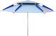 Solart Folding Aluminum Beach Umbrella Diameter 2.2m with UV Protection and Air Duct Light Blue