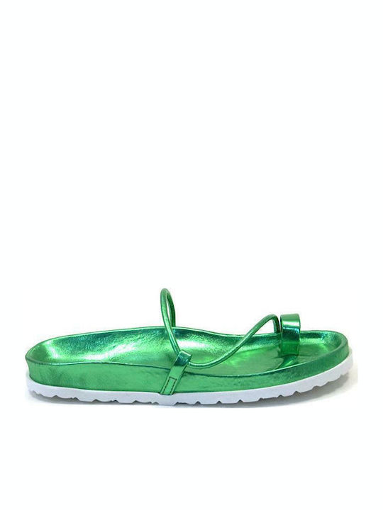 La Palma Women's Flat Sandals in Green Color