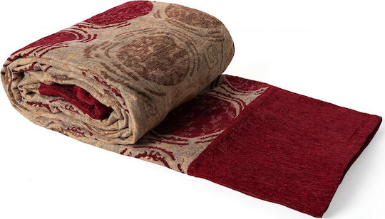 Silk Fashion 9217 Cuverturi Pentru Canapea 4 Locuri Șenilă 180x320 cm Roșii