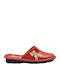 Castor Anatomic Anatomic Leather Women's Slippers In Red Colour