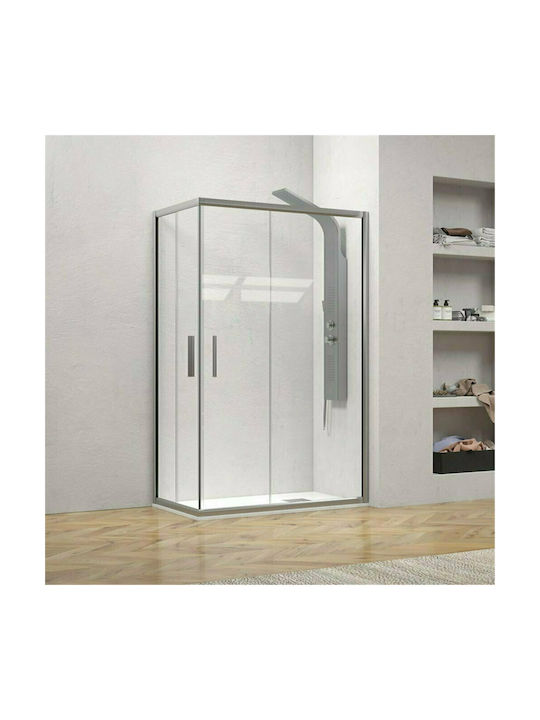 Karag Efe 100 NP-10 Καμπίνα Ντουζιέρας με Συρόμενη Πόρτα 110x120x190cm Clear Glass Argento