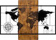 Freebox Decorative Wall Decor made of Wooden World Map 85x1.5x58cm 1pcs