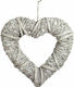JK Home Decoration Hanging Wall Decor Heart Wicker Hanging 60cm White made of Wicker Material 60x60cm