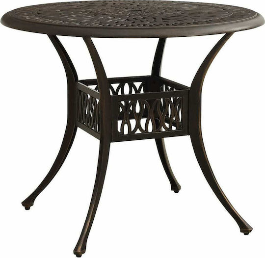 Masă Fer Forge 90x90x74buc Bronz