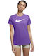 Nike Damen Sportlich T-shirt Dri-Fit Lila