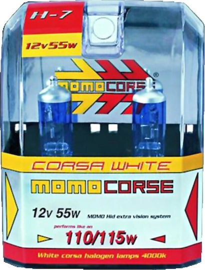 Momo Λάμπες Αυτοκινήτου Super White H7 Αλογόνου 4000K Φυσικό Λευκό 12V 55W 2τμχ