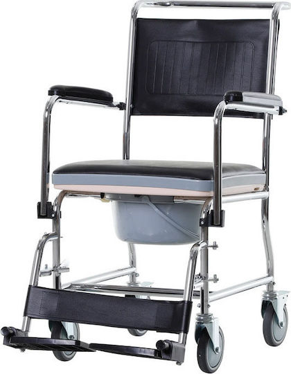 HomCom Scaun Cu Rotile De Baie 43cm 713-060BK Negru
