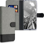 KWmobile Canvas Wallet Υφασμάτινο Γκρι (Redmi Note 10 Pro)