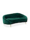 Amora Dreisitzer Sofa Samt Forest Green / Gold 180x81x77cm