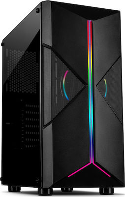 Inter-Tech IT-3306 Cavy Gaming Full Tower Κουτί Υπολογιστή με Πλαϊνό Παράθυρο και RGB Φωτισμό Μαύρο