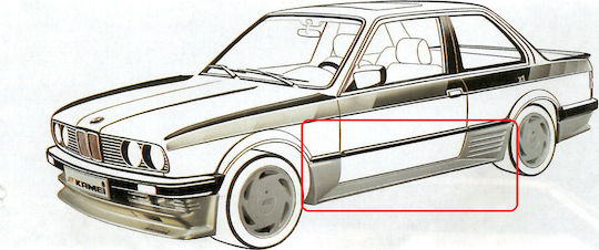Kamei Door Sill Car Sideways Spoiler for BMW 3 Compatible with BMW E30