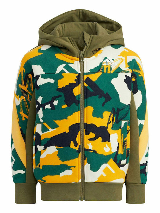 Αθλητική Παιδική Ζακέτα Φούτερ Fleece με Κουκούλα Πολύχρωμη