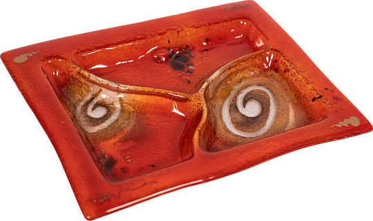 Kallisti Glass Γυάλινη Ορντεβιέρα Κόκκινη Ø23cm