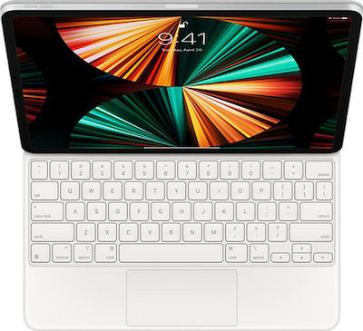 Apple Magic Keyboard for iPad Pro 12.9‑inch (6th Generation) Flip Cover Silicone with Keyboard International English White (iPad Pro 2021 12.9") MJQL3Z/A