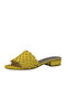 Mules mit Chunky Niedrig Absatz in Gelb Farbe