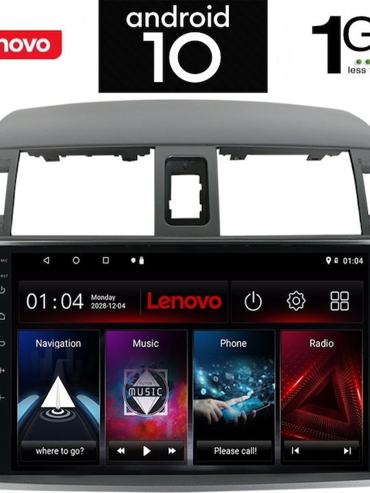 Lenovo Sistem Audio Auto pentru Toyota Corolla 2006-2012 (Bluetooth/USB/AUX/WiFi/GPS/Partitură) cu Ecran Tactil 9" IQ-AN X5955_GPS