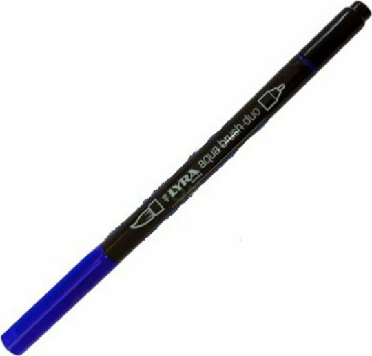 Lyra Aqua Brush Duo Μαρκαδόρος Σχεδίου Μπλε 4mm