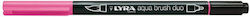 Lyra Aqua Brush Duo Μαρκαδόρος Σχεδίου Ροζ 4mm