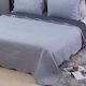 Silk Fashion Solid Set Coverlet Single from Cotton & Polyester Grey 160x220cm