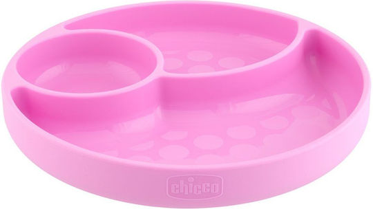 Chicco Παιδικό Πιάτο Φαγητού Easy από Σιλικόνη Ροζ